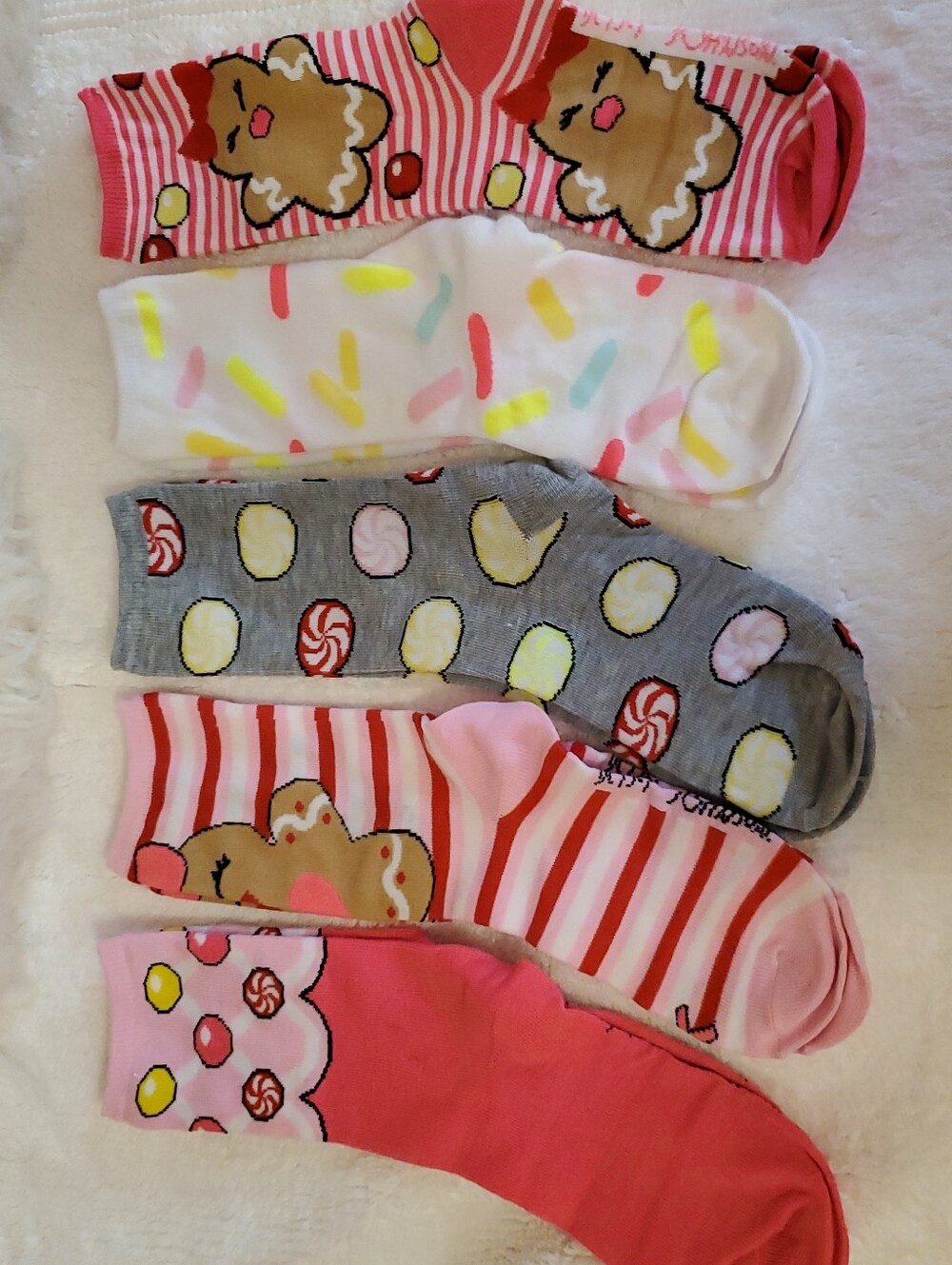 Betsey Johnson Candy Christmas Pattern Socks -